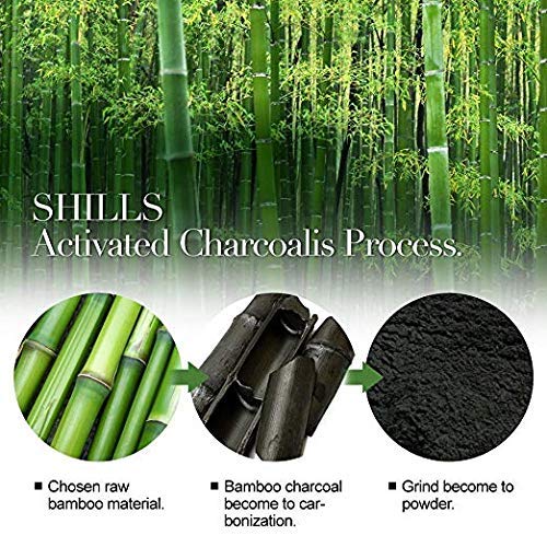 SHILLS Charcoal Face Mask, Peel Off Mask, Charcoal, Deep Cleansing, Purifying, Activated Mask with Brush