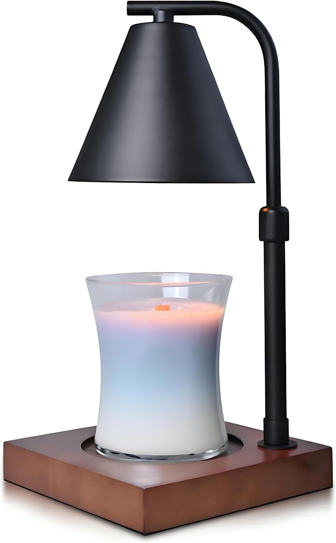 SOKCVSEA Candle Warmer Lamp - Candle Lamp Warmer with Timer Height Adjustable, Birthday Gifts for Women Mom, House Warming Gifts New Home Decor, Wax Melt Candle Warmer with 2 Bulbs 5-Black