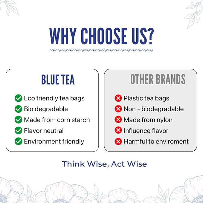 BLUE TEA - Assortment Tea Gift Set - 9 Flavors (5x9 = 45 Plant Based Tea Bags) | Herbal Tea - Caffeine Free - Non-Bitter - Gluten Free - Vegan | Variety Pack | Gifts for Him and Her