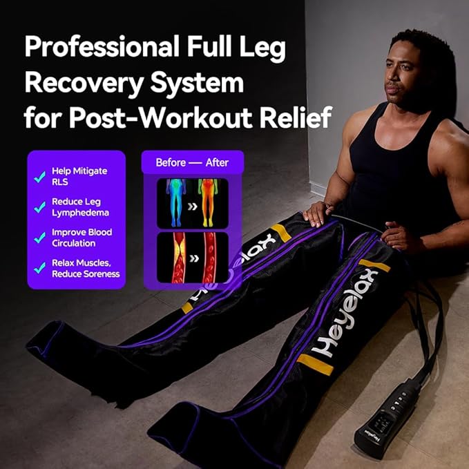 Leg Compression Massager for Circulation and Pain Relief FSA, Recovery Boots Sleeve for Fast Therapy, Full Leg Massager as Ideal Gifts for Women Men (Medium)