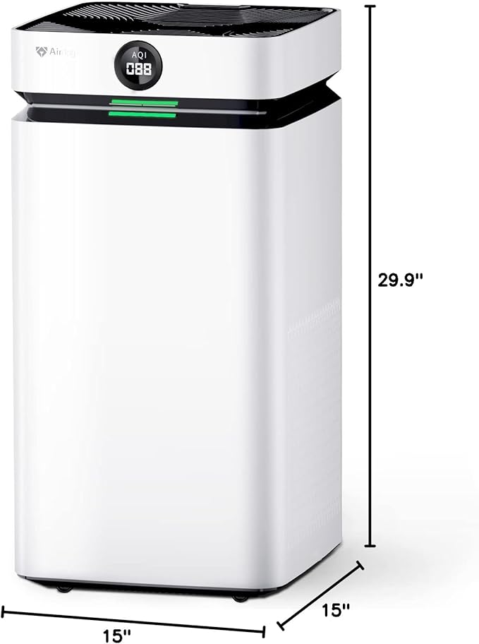 Airdog X8 Home Air Purifier for Rooms Up to 1,000 sqft. - Patented TPA Tech Up to 20X More Effective than HEPA - Washable Filter and Whisper Quiet