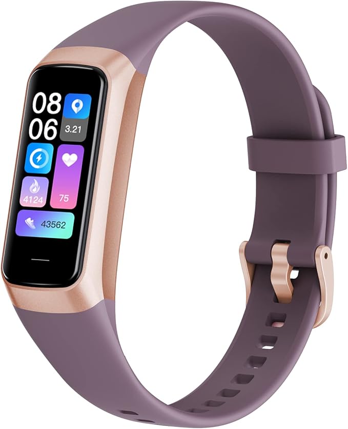 Fitness Tracker Activity Tracker 1.10''AMOLED Touch Color Screen,Smart Watch with 24/7 Blood Oxygen Heart Rate,Sleep Monitor,IP68 Waterproof,Step Counter Health for Women Men (Wine red)