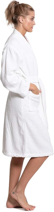 Turkuoise Soft & Absorbent Towel Robe, 100% Cotton Turkish Terry Cloth Kimono Bathrobes for Women