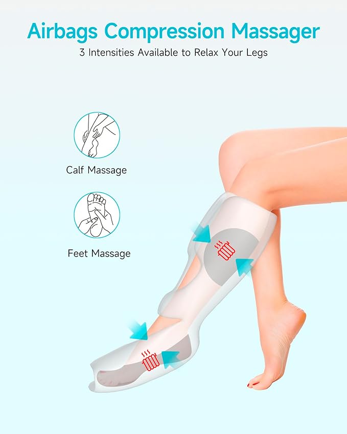 ALLJOY Gifts for Men Women, Leg Massager for Circulation and Pain Relief FSA, Leg Massager with Heat and Compression, 6 Modes 3 Intensities 2 Heat Levels