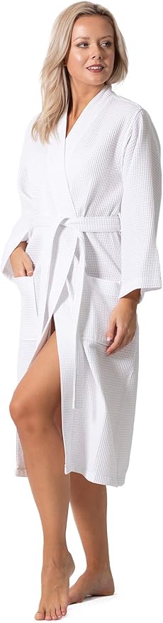 Waffle Knit Lightweight Kimono Spa & Bath Robes for Women - Quick Dry - Soft