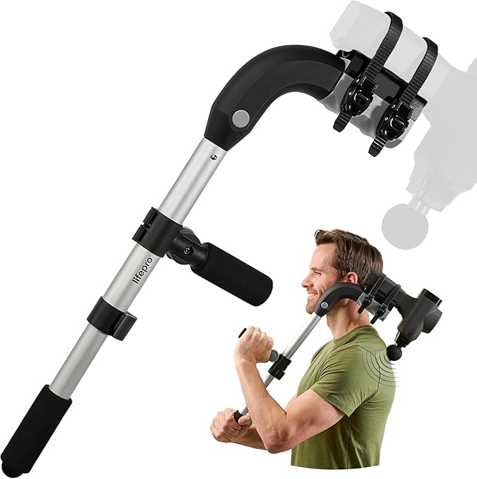 LifePro Massage Gun & Holder (Sold Separately) – Percussion Muscle Massager for Athletes with 8 Heads & 6 Speeds – Deep Tissue Back Muscle Extender for Recovery
