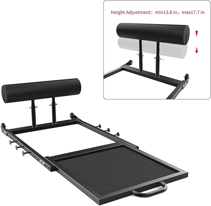 Hip Thrust Machine with Adjustable Resistance – Glute Workout Equipment for Home Gym, Deep Squat & Multipurpose Glute Trainer Bench for Booty & Core Strength Training