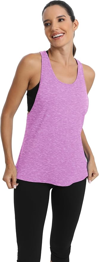 ICTIVE Workout Tops for Women Sleeveless Open Back Muscle Racerback Exercise Tank Shirts