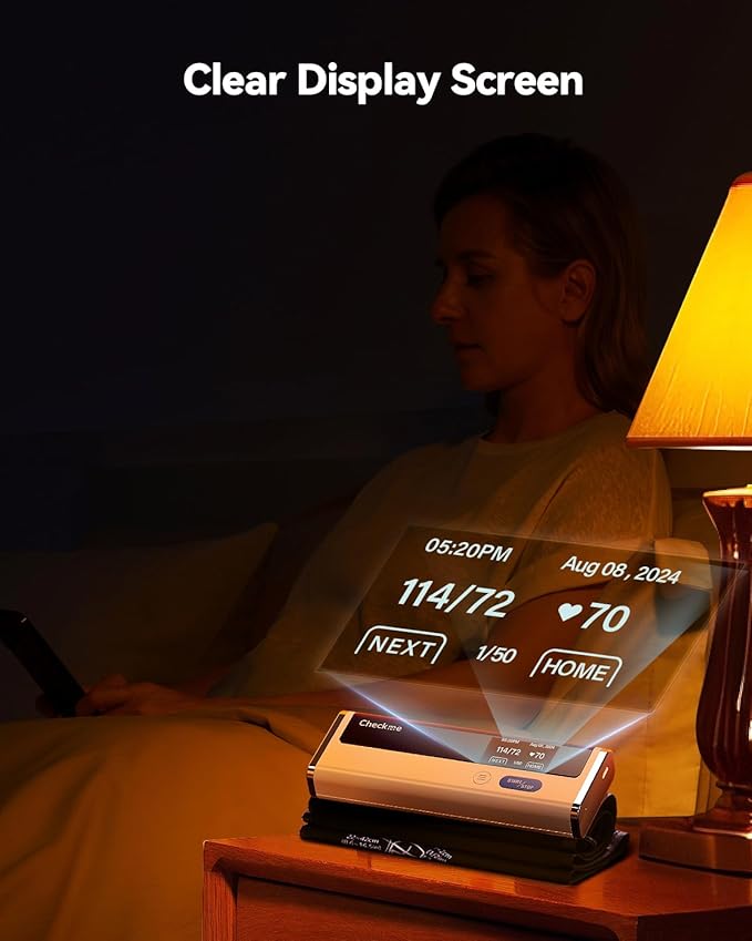 Checkme BP2A Blood Pressure Monitor for Home Use Upper Arm - Bluetooth BP Machine Cuff, Accurate Digital Readings in 30 Seconds, Unlimited Data Stored in App for iOS & Android