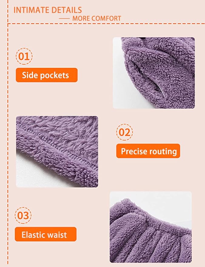 Peaceglad Mens Fluffy Coral Fleece Pajamas Set Pullover Pants Loose Plush Warm Loungewear Sleepwear