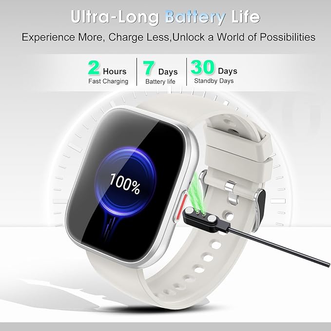 Smart Watch for Men Women Bluetooth Call, 2025 New 1.85" HD Smartwatch, Fitness Watch with 120+ Sport Modes, IP68 Waterproof, Heart Rate/Sleep Monitor, Pedometer, Activity Tracker for Android iOS