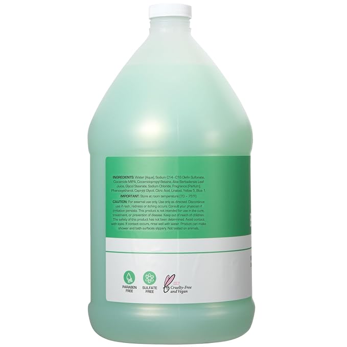 Ginger Lily Farms Club & Fitness Nourishing Body Wash, 100% Vegan & Cruelty-Free, Aloe Vera Scent, 128 Fl Oz (Pack of 4)