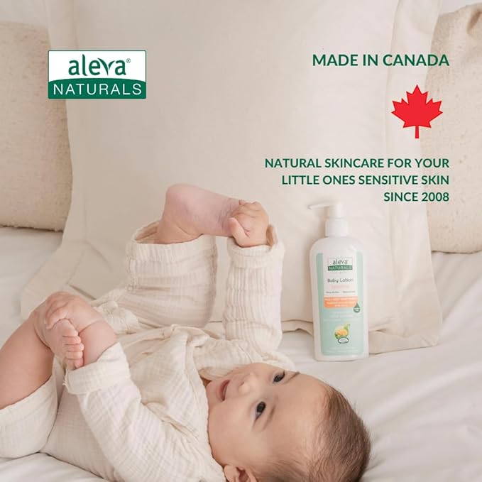 Aleva Naturals Daily Soothing Moisturizer | For Sensitive Dry Skin | Face and Body Lotion | Made with Natural and Organic Ingredients | for Babies and Toddlers - 8 fl. oz / 240ml