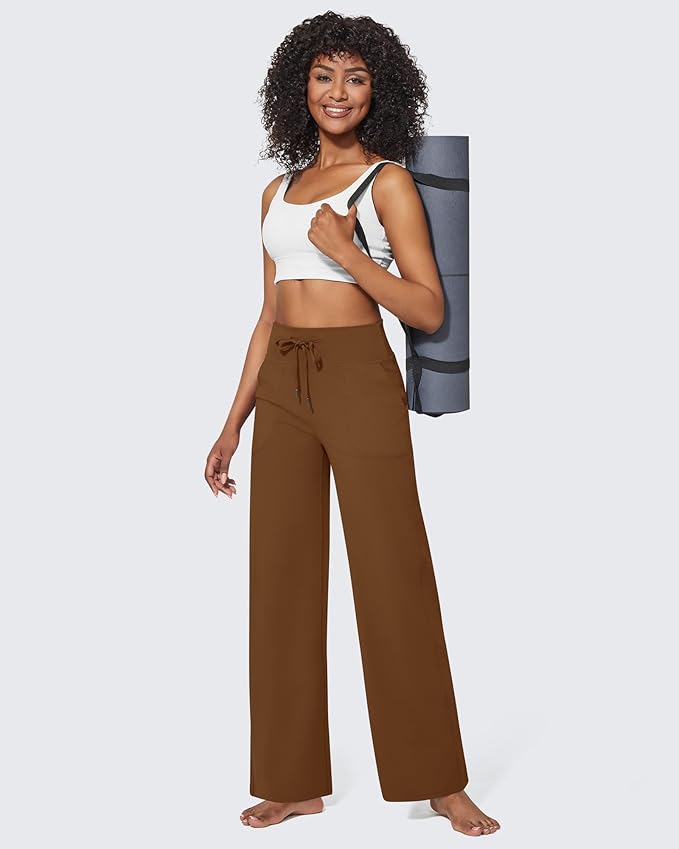 G4Free EverGoing Wide Leg Pants for Women Yoga Pants High Waist Sweatpants with Pockets Stretch Lounge Pants Comfy