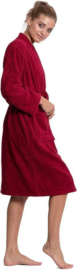Turkuoise Soft & Absorbent Towel Robe, 100% Cotton Turkish Terry Cloth Kimono Bathrobes for Women