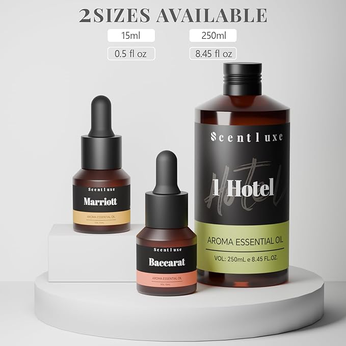 Hotel Diffuser Oil & Fragrance Scent Oil Inspired Baccarat - Essential Oil Blend for Home HVAC, Cold-Air & Ultrasonic Diffusers 15mL Glass Dropper Bottle with Luxury 5-Star Hotel Aromatherapy