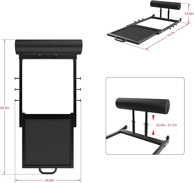 Hip Thrust Machine with Adjustable Resistance – Glute Workout Equipment for Home Gym, Deep Squat & Multipurpose Glute Trainer Bench for Booty & Core Strength Training