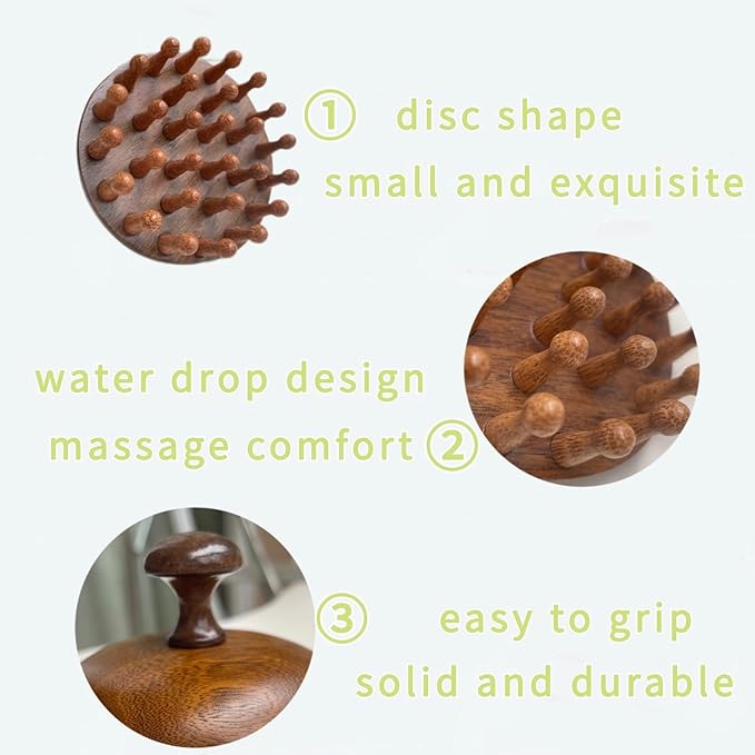 Wooden Scalp Massager|Bamboo Brush for Hair Growth|Wooden Hair Brush|Body Massage Tool