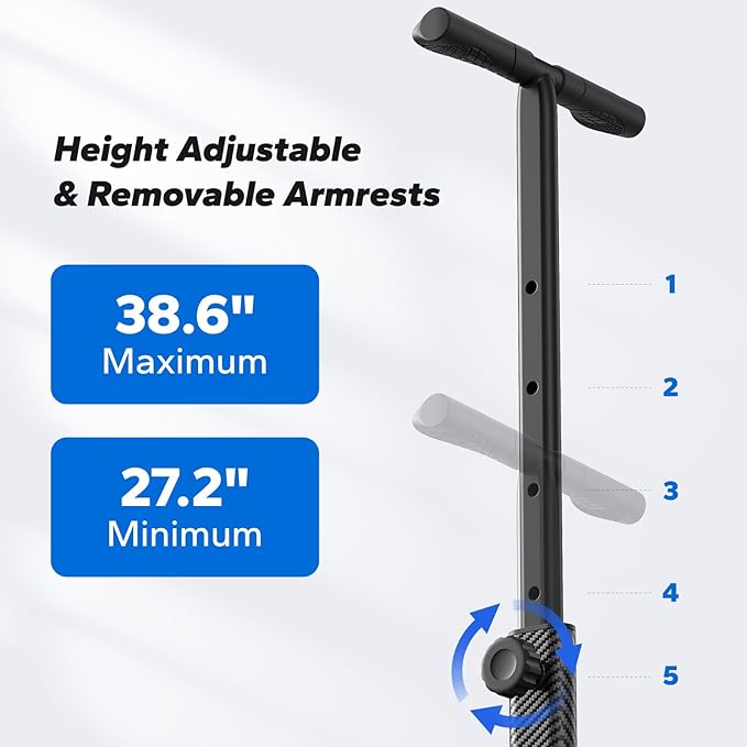 MERACH Vibration Plate Armrest, Handrails for Vibration Plates, Height Adjustable Armrests Suitable for Seniors and Beginners, Only Handrails Without Vibration Plate