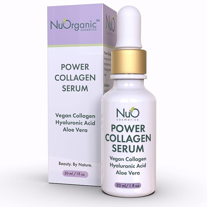 nuorganic Power Collagen Serum: Plant Stem Cells + Niacinamide + Hyaluronic Acid - Skin Feels Renewed, Glowy, Plumper - PhytoCellular Science
