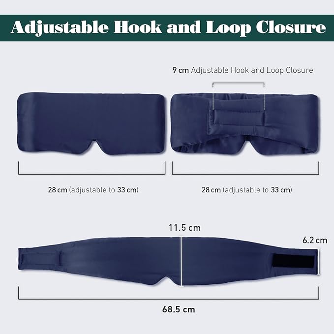 Joyhabit Silk Sleep Mask for Women and Men, Midnight Blue, Luxurious Comfort for Relaxation & Beauty Sleep, Ultra Soft & Breathable, Protects Hair & Skin