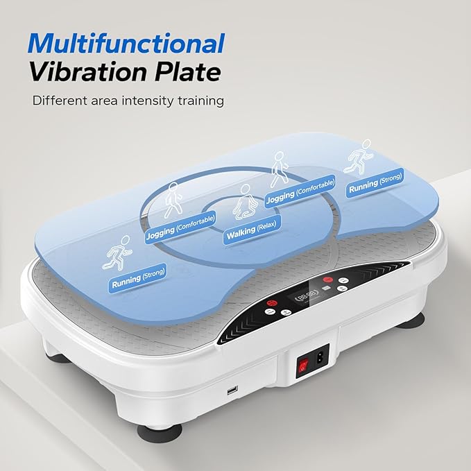 MERACH Vibration Plate Exercise Machine, Vibration Plate for Lymphatic Drainage Weight Loss, Vibrating Plate Exercise Machine with Bluetooth and LED Display, Workout Equipment for Women Men Home
