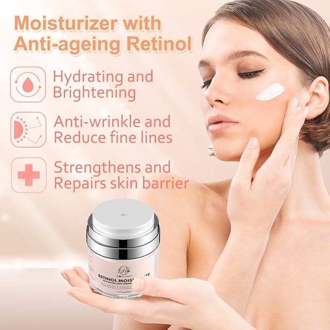Retinol Cream Face Moisturizer for Women Men Anti Aging Wrinkle Cream with Retinol, Nacinamide, AH-8 Peptides, Botanical Extracts Facial Eye Cream for Day Night
