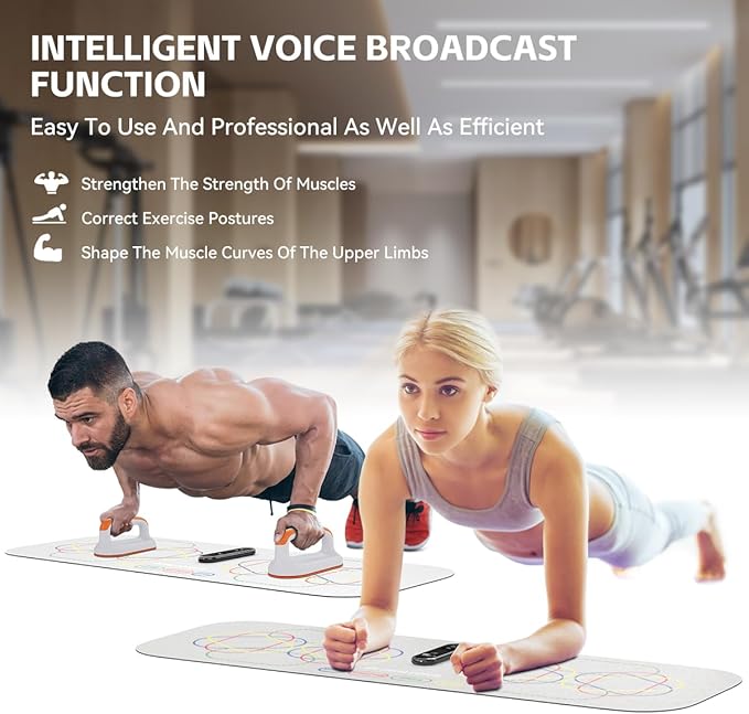 Smart Push Up Board Plank Mat with Counter and Handles, Revolutionize Your Home Workout, Portable, Foldable & Professional - Ideal for Floor Exercises and Strength Training for Both Men and Women