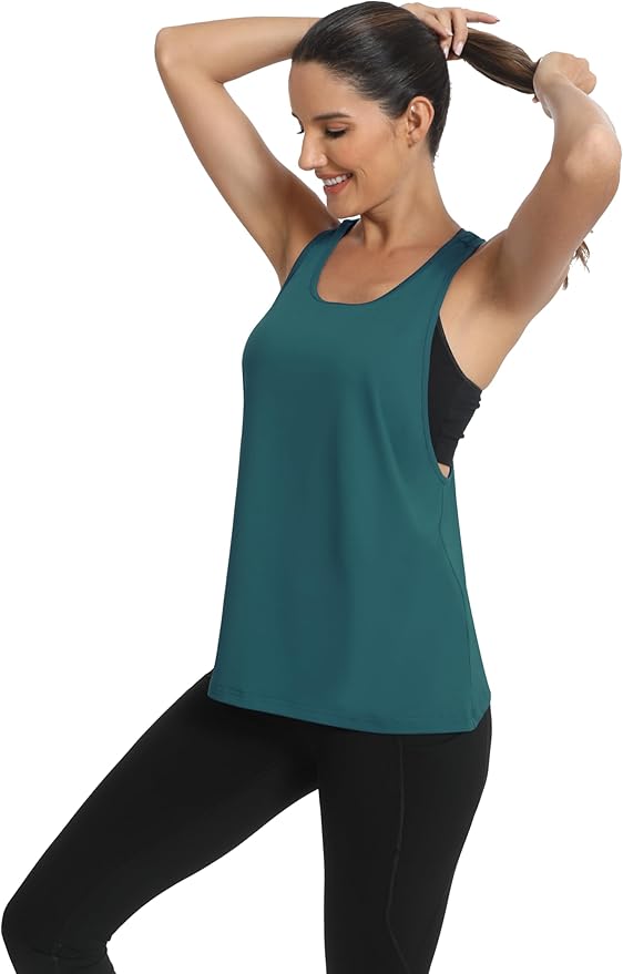 ICTIVE Workout Tops for Women Sleeveless Open Back Muscle Racerback Exercise Tank Shirts