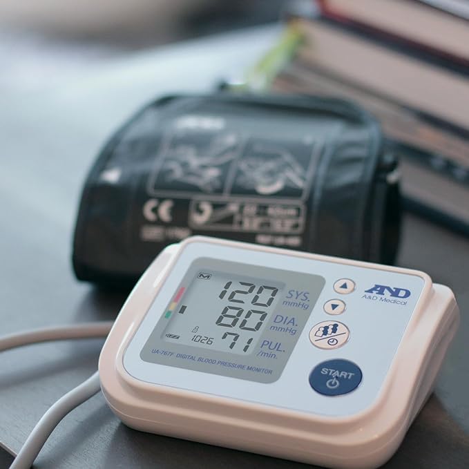 A&D Medical Blood Pressure Monitor for Home Use, UA-767F, Wide-Range Cuff (8.6-16.5"/22-42cm), 4 User, Easy to Use, Body Movement & Cuff Fit Detection Error, Batteries, Carrying Case