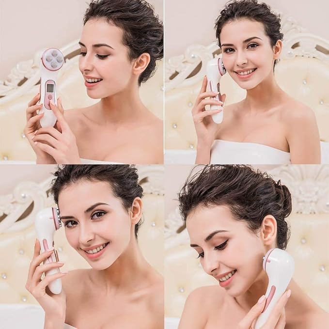 MiSMON Wrinkle Reduction Device, 5 in 1 Multifunction Facial Massager, High Frequency LED Skin Care Beauty Device, Skin Rejuvenation/Anti-Aging/Skin Tightening/Face Lifting/Face Cleansing