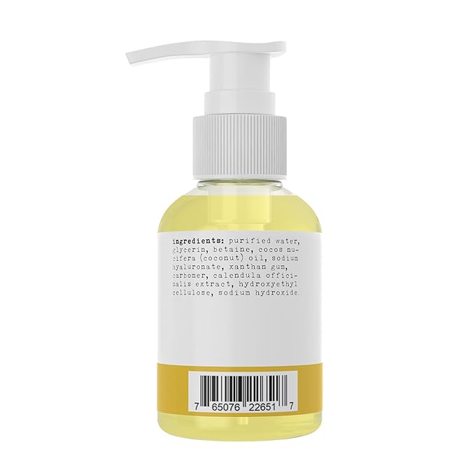 Sapo Calendula Face Cleanser - Gentle Creamy Facial Wash with Hyaluronic Acid, Coconut Oil and Glycerin - For Dry, Sensitive or Acne Prone Skin, 4 oz
