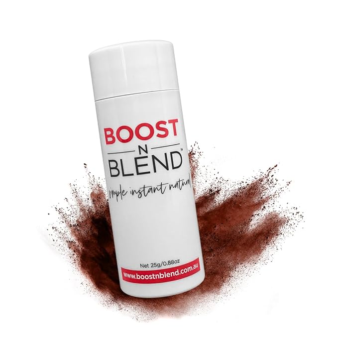 BOOST N BLEND Hair Fibers for Thinning Hair, Cotton Hair Volumizer for Women (25g/0.88oz) - Warm Cinnamon Brown
