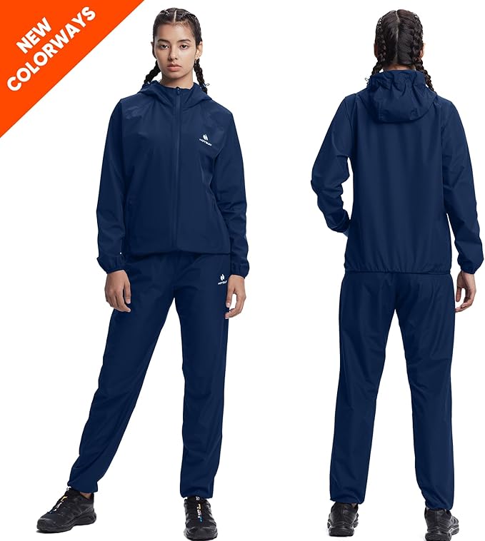 HOTSUIT Sauna Suit for Women Weight Loss Machine Washable Sweat Sauna Jacket Pants Anti Rip Sweat Suit for Gym Workout