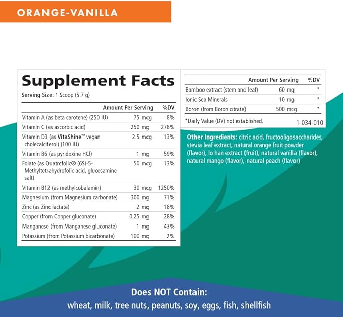 Pure Essence Labs Ionic Fizz Magnesium Plus, Anti-Stress Supplement Drink Powder, Gluten Free and Non-GMO Magnesium Powder (Orange Vanilla, 6.03 Ounce (Pack of 1))