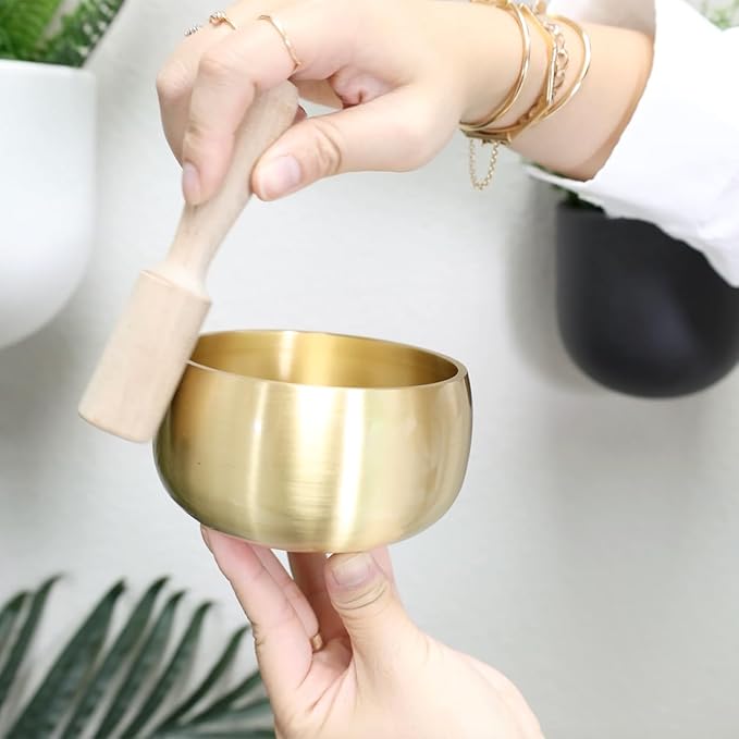 Tibetan Singing Bowl Set – 4-Inch BeMindful Sound Bowl for Meditation, Calm & Stress Relief | Designed for Tapping & Singing – Pure Resonance for Sound Healing, Yoga & Mindfulness – by CircleUp