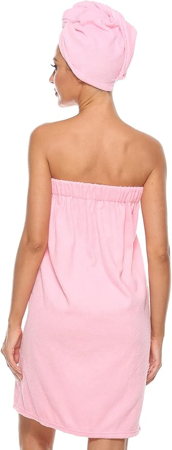Knuffnee Women's Bath Wrap Towel Shower Spa Body Wrap Adjustable Closure Bathrobe