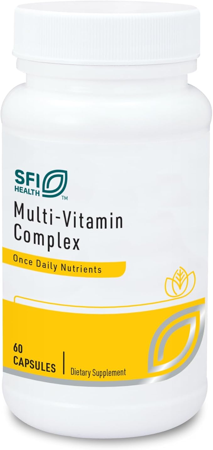 SFI Health Klaire Labs Multi-Vitamin Complex - Hypoallergenic Once-Daily Mineral-Free Multivitamin with Metafolin Folate, Vitamin B6 & B12 (60 Capsules)