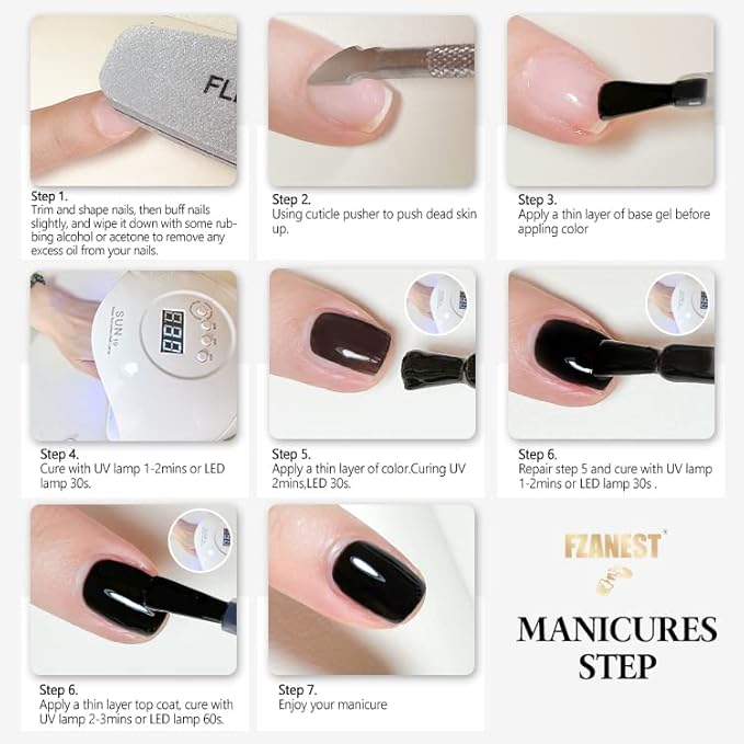 FZANEST Gray Purple Gel Nail Polish, Gel Polish Soak Off Nail Polish Nail Art Manicure Salon DIY Gifts at Home, 0.51 OZ #D111