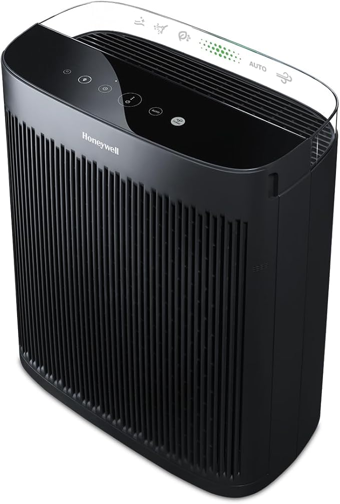 Honeywell HEPA Air Purifier for Home, 1733 Ft² Rooms in 1 hour, Air Quality Indicator, Auto Mode, Reduces Allergens, Dust, Pollen, Smoke, Pet Dander, Odors, Black, HPA5200