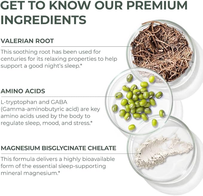 Primal Harvest Primal Sleep Support Supplement for Adults with Melatonin, GABA, Valerian Root, L-Tryptophan, Magnesium Bisglycinate Chelate, and Chamomile for Deep Restful Sleep