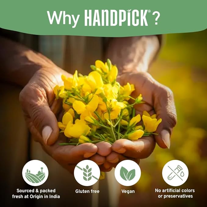 HANDPICK, Senna Tea Bags (50 Count) Non-GMO, Caffeine Free, Senna Leaves- Mild Taste | Premium Round Eco-conscious Tea Bags