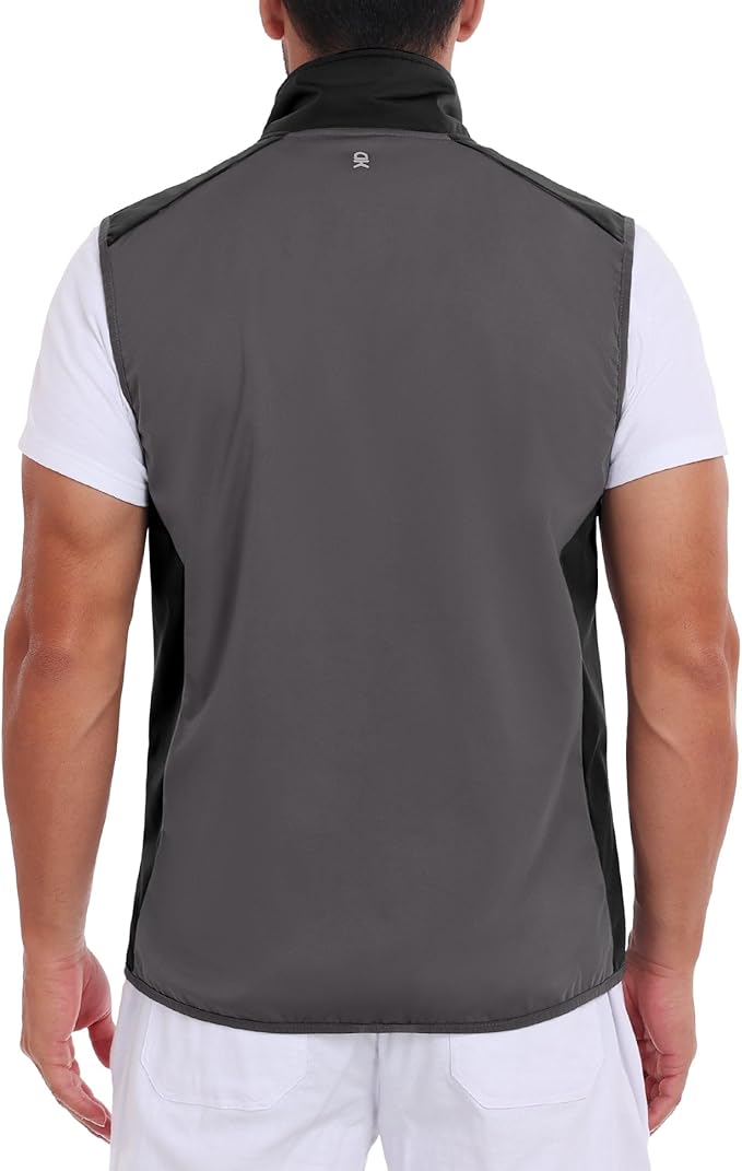 Little Donkey Andy Men's Water-resistant Outerwear Vests, Stretch Windproof Vest for Cycling, Running, Golf