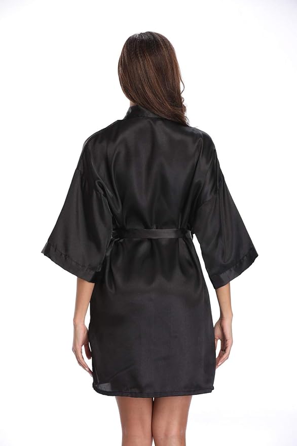 Women's Pure Short Silky Robes Bridesmaid Bride Party Satin Robes Sleepwear