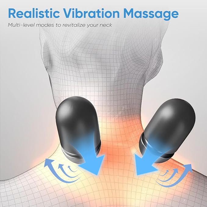 Neck Massager Pillow, 4-in-1 Neck Massager with Heat Massage and Stretching to Relieve Pain Boost Circulation,and Restore Natural Alignment (Light Gray)