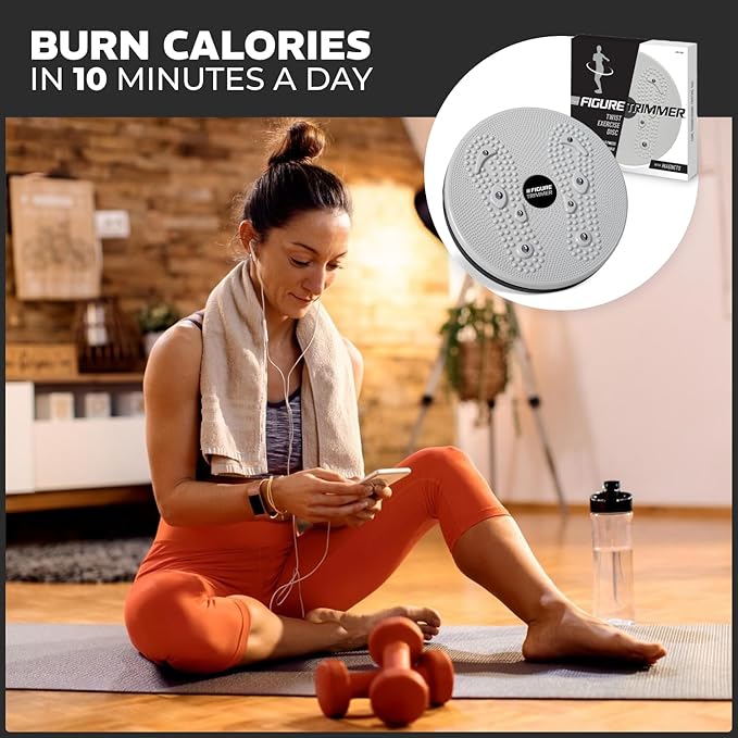Daiwa Felicity Figure Trimmer Ab Twister Board - Waist Twister Machine for Core & Abs Exercise - Waist Twisting Fitness Tool, Dizzy Disc Twist Board for Slimming Workout & Reflexology