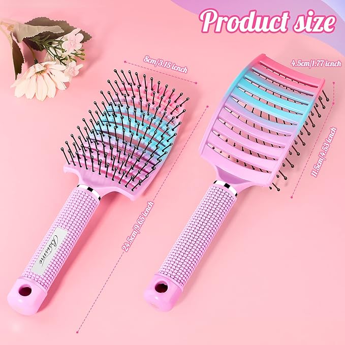 Hair Brush, Curved Vented Brush Faster Blow Drying, Paddle Detangling Hair Brushes for Women Men, Professional Curved Vent Styling Brush for Wet Dry Curly Thick Straight Hair