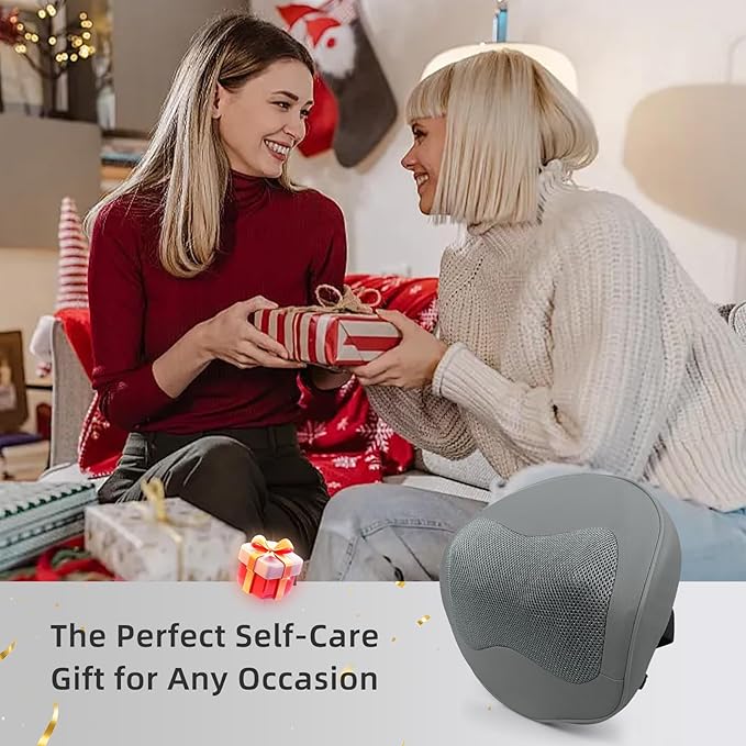 Shiatsu Neck Massager with Heat- Back Massager for Pain Relief Deep Tissue, Shoulder Massager Electric 4D Kneading & Red Light Therapy, Relaxation Gifts for Women/Men, Stress Relief at Home, Office