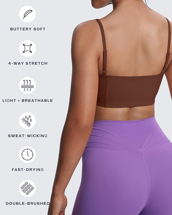 Aoxjox Women's Workout Bandeau Bras Training Fitness Running Yoga Crop Tank