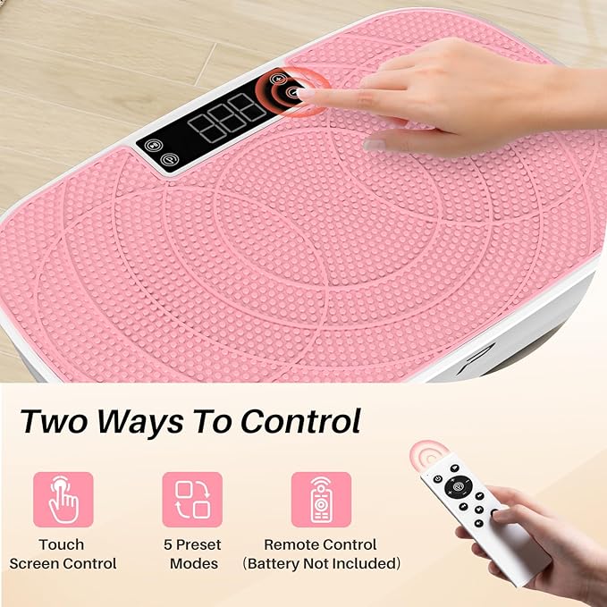 Vibration Plate Exercise Machine - 99 Speeds, 400LBS Capacity Quiet Whole Body Vibration Platform for Weight Loss & Lymphatic Drainage with Bluetooth Music, Remote & Touchscreen Control
